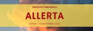 Nuvole temporalesche al tramonto sopra Roma durante l'allerta meteo gialla per temporali