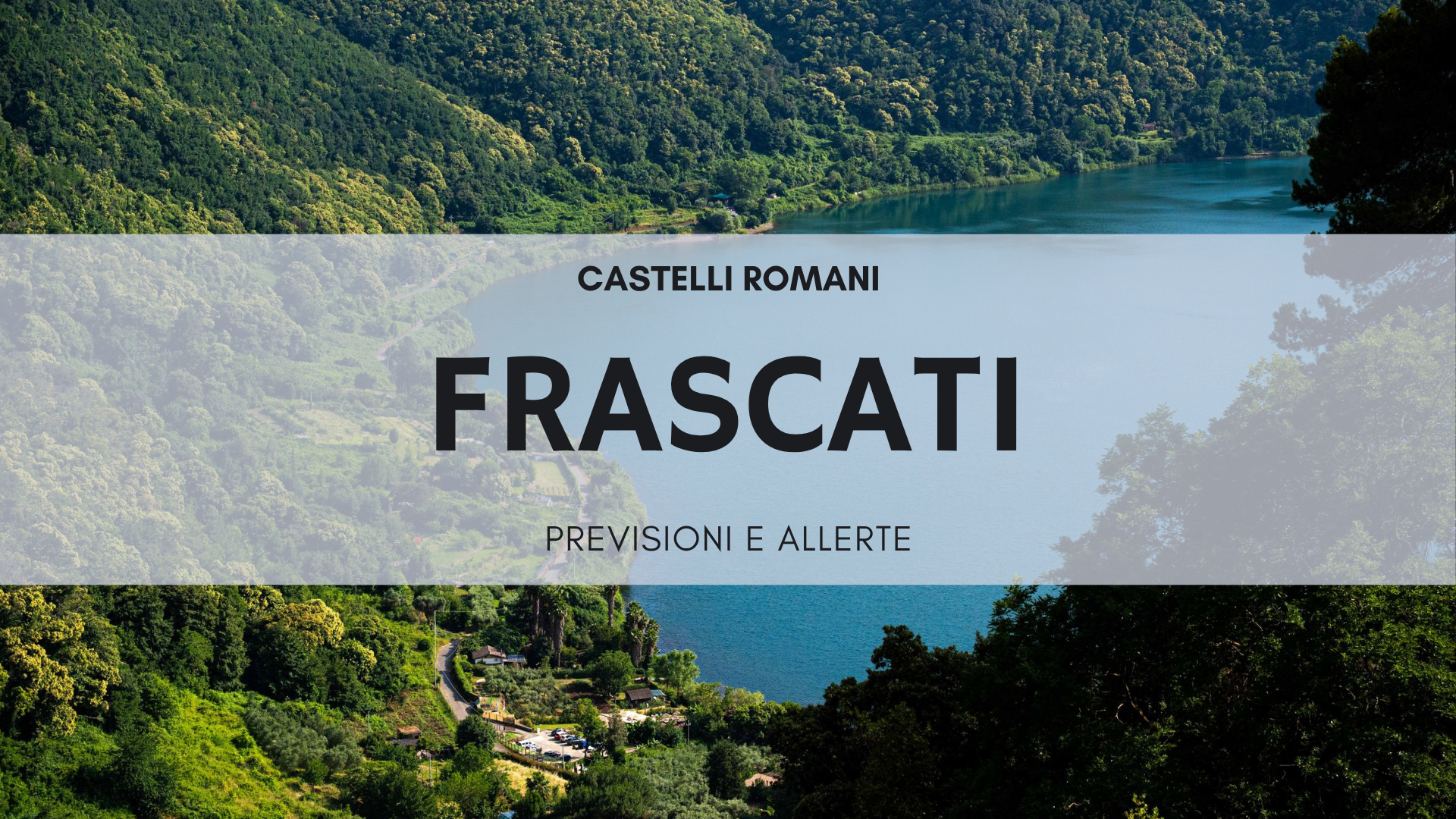 Vista aerea del Lago Nemi nei Castelli Romani, Lazio, meteo di Frascati