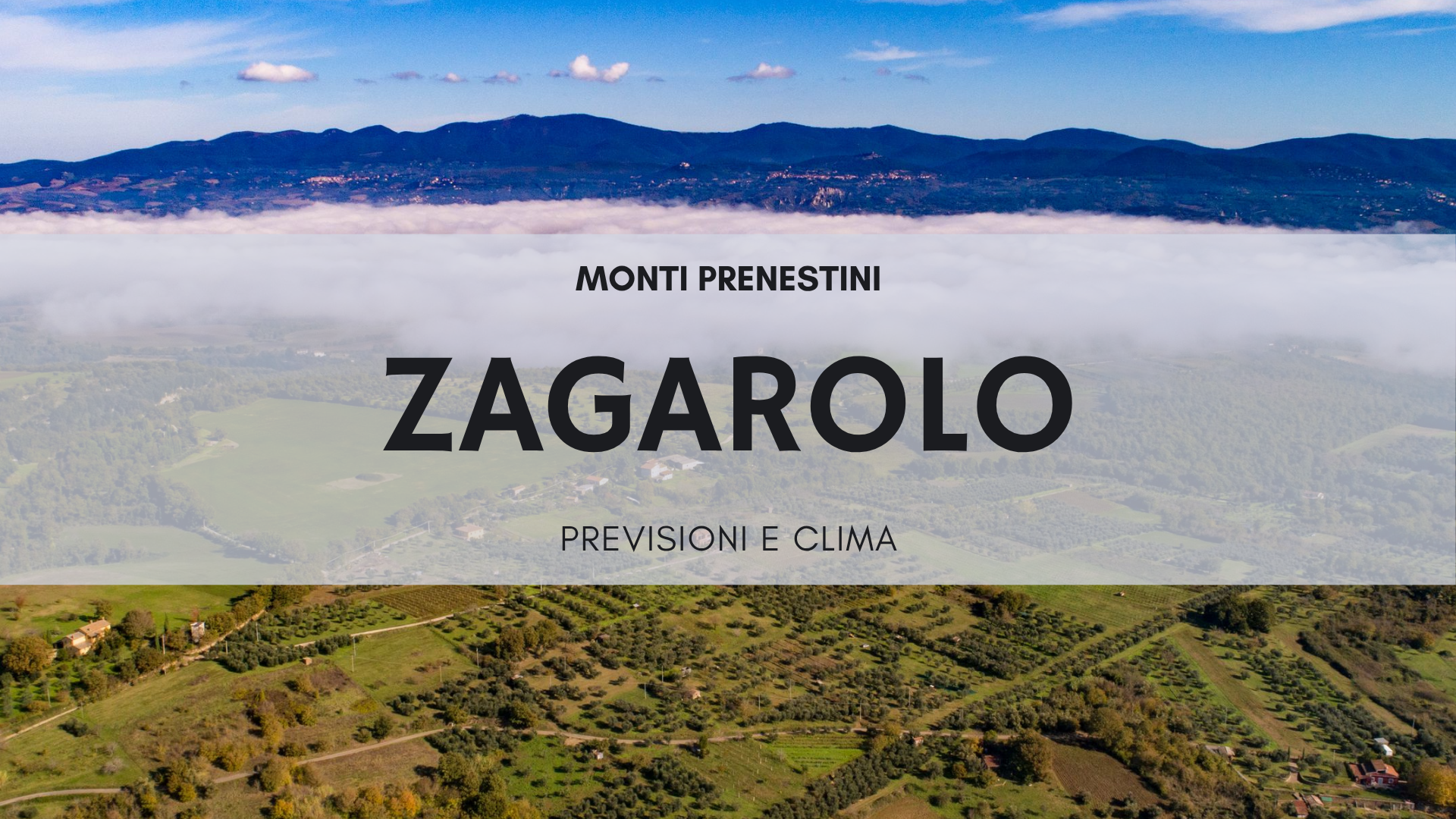 Panorama di colline laziali con vegetazione verde tipica dei Monti Prenestini, meteo Zagarolo
